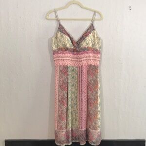 Sandra Darren Floral Sheer Over Lay Sundress size 10